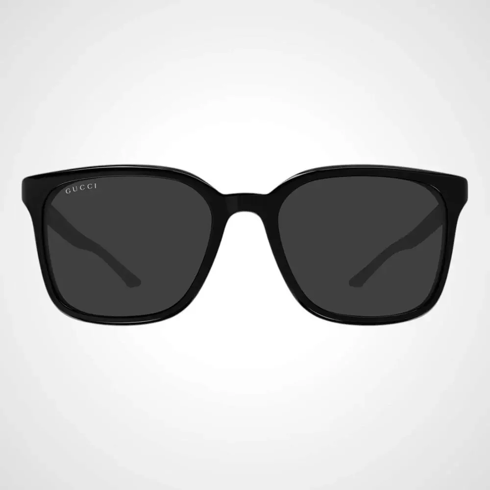 New GUCCI Sunglasses Black Square Acetate Gold Plaque Letter Logo 55-19-145 Mens - Picture 2 of 5